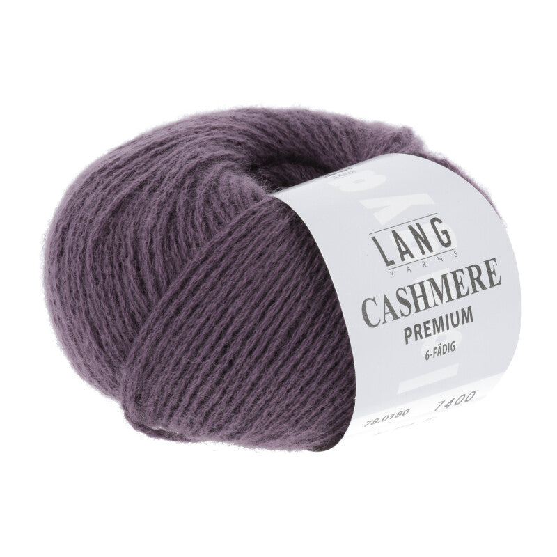 Lang Yarns Cashmere Premium Yarn, 115m / 25g – Eggplant Mélange (0180)