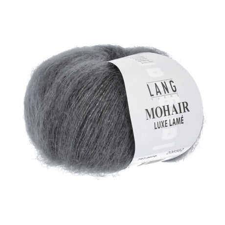 Lang Yarns Mohair Luxe Lamé – 25g / 175m – Silver - Anthracite (0070)