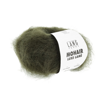 Lang Yarns Mohair Luxe Lamé – 25g / 175m – Silver - Olive Dark (0098)