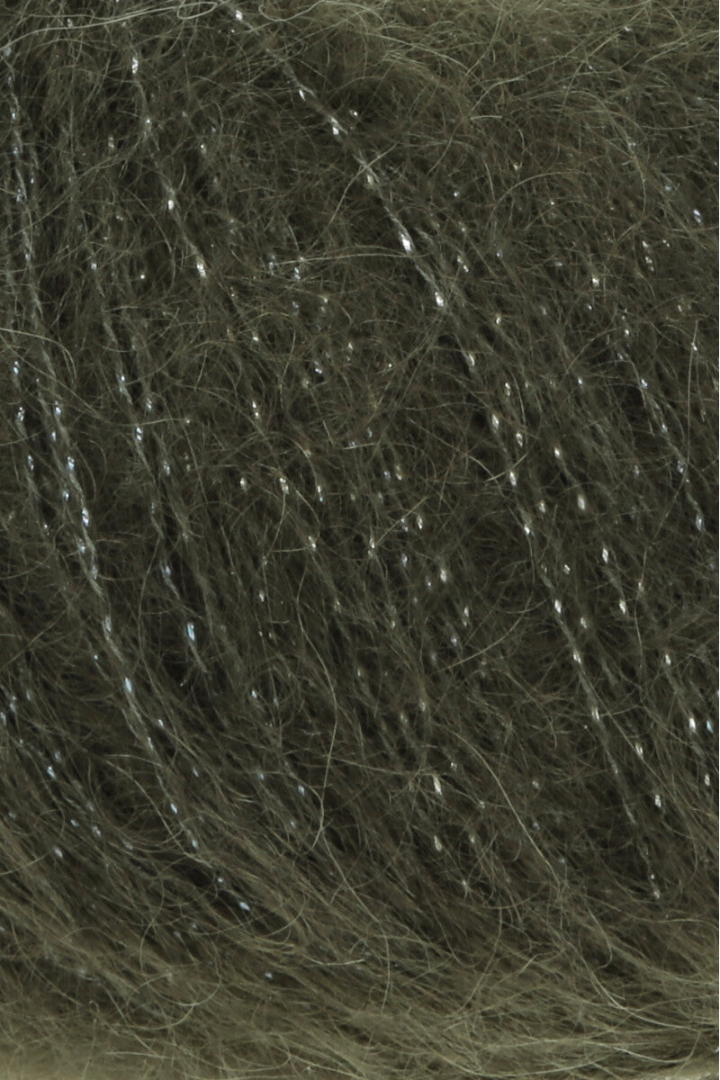 Lang Yarns Mohair Luxe Lamé – 25g / 175m – Silver - Olive Dark (0098) – detail