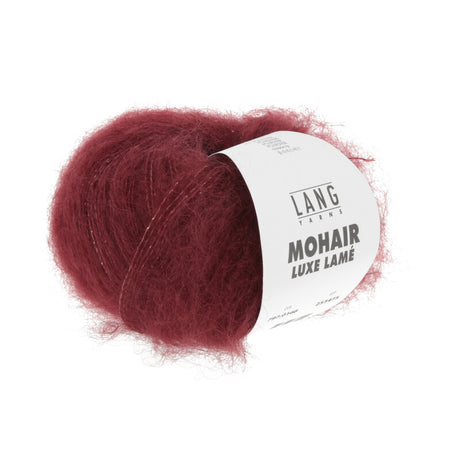 Lang Yarns Mohair Luxe Lamé – 25g / 175m – Silver - Berry (0166)