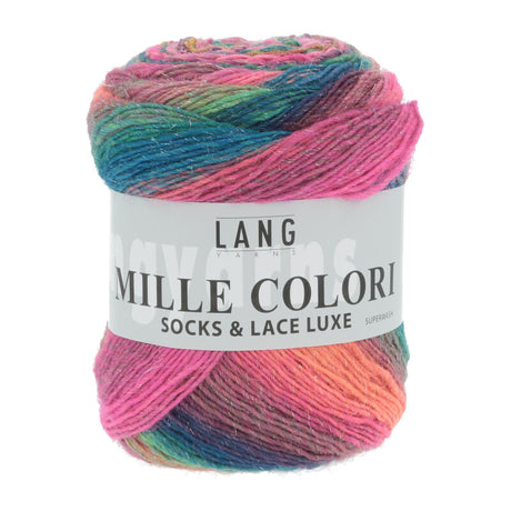 Lang Yarns Mille Colori Socks & Lace Luxe – 100g / 400m – Multicolour Pink/Blue (0050)