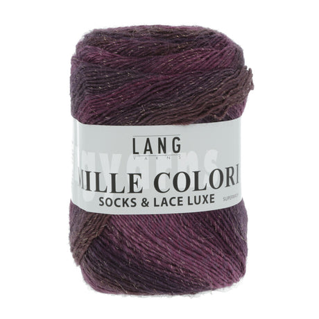 Lang Yarns Mille Colori Socks & Lace Luxe – 100g / 400m – Eggplant-Gold (0080)