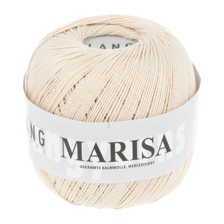 Lang Yarns Marisa – 100% Egyptian cotton yarn, 50g/210m – Egg White (0002)
