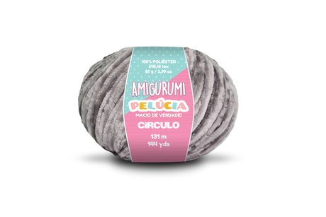 Círculo Amigurumi Pelúcia – Fil chenille polyester (131 m / 85 g)