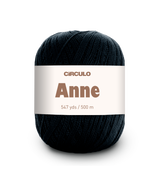 Circulo ANNE - 100% mercerized Cotton Yarn, 500m / 147g - Dark blue ball of yarn with a white label on a white background