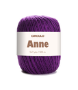 Circulo ANNE - 100% mercerized Cotton Yarn, 500m / 147g - Purple ball of yarn with a 'Circulo Anne' label on a white background