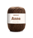 Circulo ANNE - 100% mercerized Cotton Yarn, 500m / 147g - Brown ball of yarn with 'Circulo Anne' label on a white background