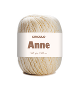 Circulo ANNE - 100% mercerized Cotton Yarn, 500m / 147g - Ball of yarn with 'Circulo Anne' label on a white background