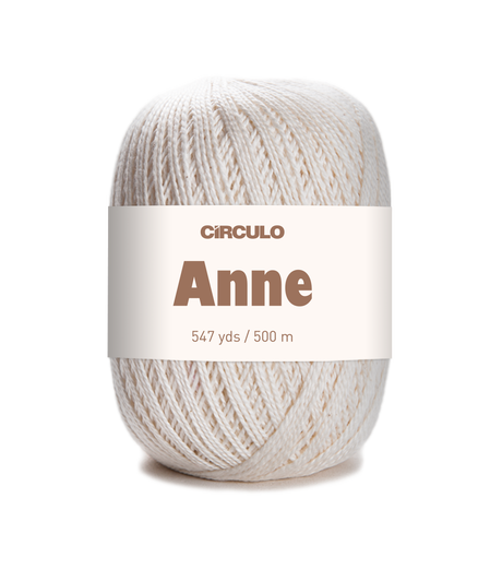 Circulo ANNE - 100% mercerized Cotton Yarn, 500m / 147g - Ball of yarn with 'Circulo Anne' label on a white background
