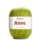 Circulo ANNE - 100% mercerized Cotton Yarn, 500m / 147g - Green ball of yarn with 'Circulo Anne' label on a white background