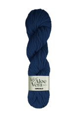 Circulo Aloe Vera Yarn 121m / 100g - Blue skein of yarn with a visible label on a white background