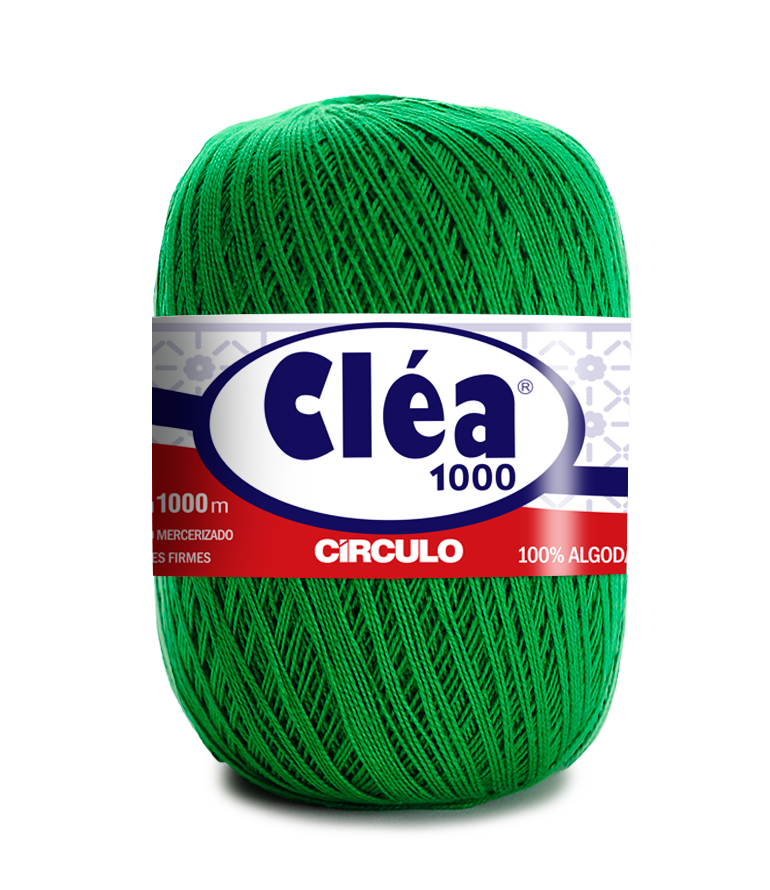 Circulo Clea 100% Cotton Yarn, 1000m/151 gr - Green ball of yarn with Cleá label on a white background