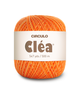 Circulo Clea 100% Cotton Yarn for Crochet and Knitting, 500m/75 gr - Leo Hobby -  Orange ball of yarn with 'Circulo Clea' label on a white background