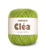 Circulo Clea 100% Cotton Yarn for Crochet and Knitting, 500m/75 gr - Leo Hobby - Ball of green yarn with a 'Circulo Clea' label on a white background