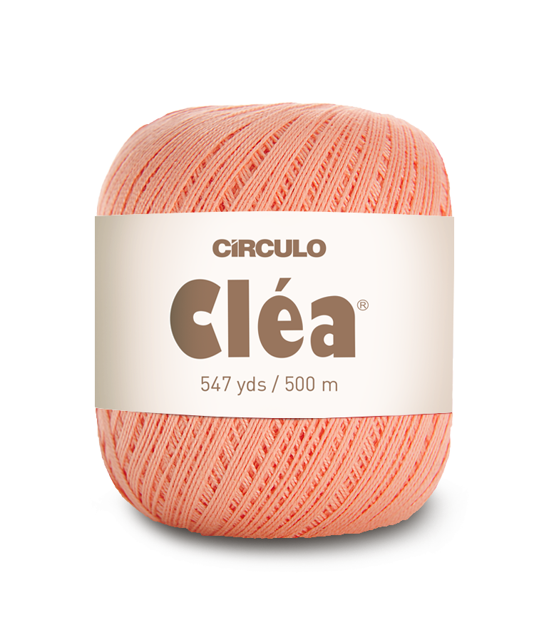Circulo Clea 100% Cotton Yarn for Crochet and Knitting, 500m/75 gr - Leo Hobby -  Ball of pink yarn with 'Circulo Clea' label on a white background