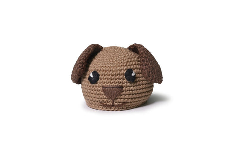 Circulo Amigurumi Kit Dog - tools and yarn on table.