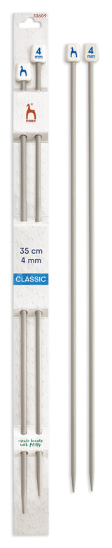 Pony Classic Aluminium Single Pointed Knitting Needles – 35, 40 & 60 cm, 35 cm, 4.00 mm