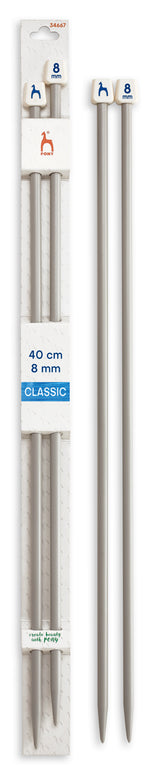 Pony Classic Plastic Single Pointed Knitting Needles – 40 cm, 8.00 mm