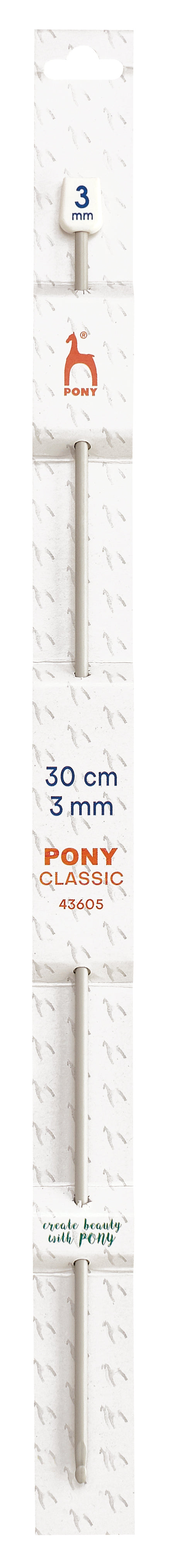 Pony Classic Aluminium Tunisian Crochet Hooks – 30 cm, 3.00 mm