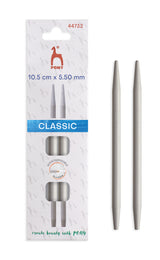 Pony Classic Aluminium Interchangeable Knitting Needle Tips – 10.5 & 14 cm, 10.5 cm, 5.50 mm