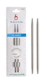 Pony Classic Aluminium Interchangeable Knitting Needle Tips – 10.5 & 14 cm, 14 cm, 5.00 mm