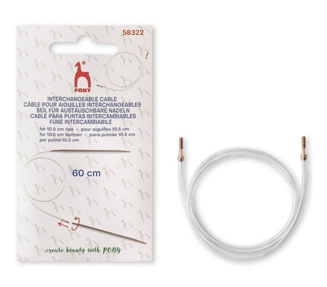 Pony Cables for Interchangeable Knitting Needles, 10.5 cm tips, 60 cm
