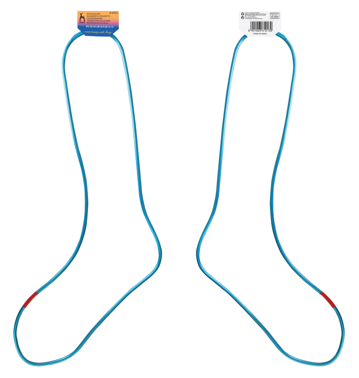 Pony Colour Anodised Aluminium Sock Blockers, 42–43