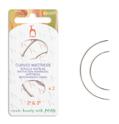 Pony Curved Mattress Needles – Plain Eye, No. 2–3