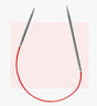 addiSockwonder Lace circular knitting needle 25cm - 710-7 - Red circular knitting needle on a pink background