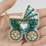 Beadwork kit for crafting a stroller brooch.