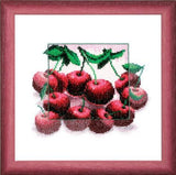CHERRIES Counted Cross-Stitch and Beadwork Kit on Aida by Charivna Mit.