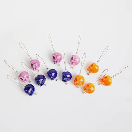 KnitPro NEW ZOONI Stitch Markers Playful Beads Skull Candy